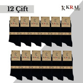 Kral 12li Yazlık Penye Erkek Orta Uzun Çorap Parfümlü SİYAH - 1