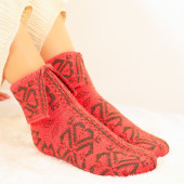 Bayan Otantik (5 ÇİFT) Yöresel Çorap Yün Örgü Dokuma (Karma Renkler) - 5