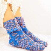 Bayan Otantik (5 ÇİFT) Yöresel Çorap Yün Örgü Dokuma (Karma Renkler) - 6