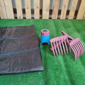 ZEYTİN TIRMIĞI + ZEYTİN DİLME APARATI + 5x10 ZEYTİN SERGENİ JÜT ZEYTİN TOPLAMA TARAĞI TABAN ÖRTÜSÜ ZEYTİN ÇİZME ALETİ - 1