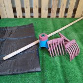 ZEYTİN TIRMIĞI + ZEYTİN DİLME APARATI + FIRÇA SAPI + 5x6 ZEYTİN SERGENİ JÜT ZEYTİN TOPLAMA TARAĞI TABAN ÖRTÜSÜ ZEYTİN ÇİZME ALETİ - 1