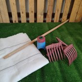 ZEYTİN TIRMIĞI + ZEYTİN DİLME APARATI + FIRÇA SAPI + 5x6 ZEYTİN SERGENİ JÜT ZEYTİN TOPLAMA TARAĞI TABAN ÖRTÜSÜ ZEYTİN ÇİZME ALETİ - 1