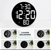 TriLine Dijital Modern 12inç Elektronik LED Duvar Masa Saati Sıcaklık Nem Alarm - 4