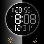 TriLine Dijital Modern 12inç Elektronik LED Duvar Masa Saati Sıcaklık Nem Alarm - 5