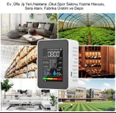 TriLine Dijital 5in1 Hava Dedektörü Hava Kalite Ölçüm Cihazı - 5