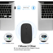 TriLine Bluetooth Şarjlı 2.4Ghz Kablosuz Mouse Sessiz Tıklama - 2