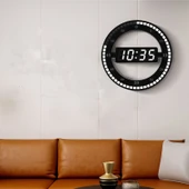 TriLine 3D LED Dijital Elektronik Modern Duvar ve Masa Saati Tarih Derece thumbnail 8