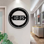 TriLine 3D LED Dijital Elektronik Modern Duvar ve Masa Saati Tarih Derece thumbnail 3