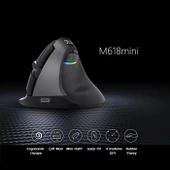 Delux M618 Mini Bluetooth 4.0+ 2.4G Ergonomik Şarjlı Sessiz RGB Mouse thumbnail 2