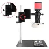 TriLine 13MP HD 60F/S Endüstriyel Mikroskop Kamera 130XC Montaj Lensi 56 LED Halka Işık - 5