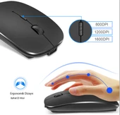 TriLine Bluetooth Şarjlı  2.4Ghz Kablosuz Mouse Sessiz Tıklama - 3