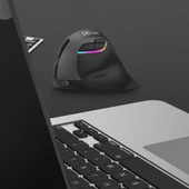 Delux M618 Mini Bluetooth 4.0+ 2.4G Ergonomik Şarjlı Sessiz RGB Mouse thumbnail 7