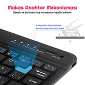 TriLine Mini Bluetooth Kablosuz Şarjlı Pilli Slim Rubber 7" Klavye 20x12 cm thumbnail 3