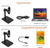 TriLine 1000X 2MP Dijital Standlı 8 Ledli USB OTG Mikroskop thumbnail 4