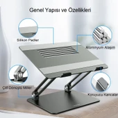 TriLine Full Alüminyum Ayarlanabilir MacBook Laptop Standı 10-17 inç thumbnail 5