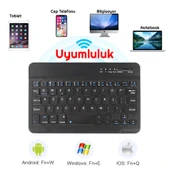 TriLine Mini Bluetooth Kablosuz Şarjlı Pilli Slim Rubber 7" Klavye 20x12 cm thumbnail 6
