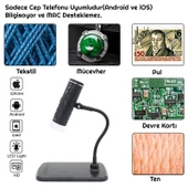 TriLine 1000X WiFi Dijital LED Kablosuz Pilli Mikroskop 1080P - 4