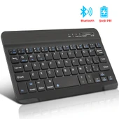 TriLine Mini Bluetooth Kablosuz Şarjlı Pilli Slim Rubber 7" Klavye 20x12 cm - 1