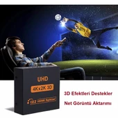 TriLine 4K Ultra HD 3D 2 Port HDMI Splitter Çoğaltıcı thumbnail 5