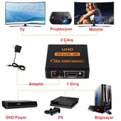 TriLine 4K Ultra HD 3D 2 Port HDMI Splitter Çoğaltıcı - 6