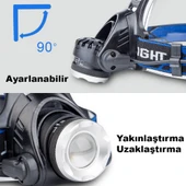 TriLine 6000 Lümen Profesyonel Su Geçirmez Şarjlı Kafa Lambası Feneri - 3