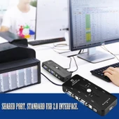 TriLine 4 Port Usb Kvm Switch 4PC Tek Monitör Kontrol - 6