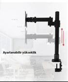 TriLine LCD Monitör LED TV Full Hareketli Çelik Masa Tutucu - 3