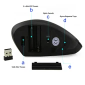 TriLine Kablosuz Ergonomik Dikey Mouse 800/1200/1600 DPI thumbnail 18