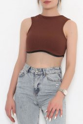 Zincir Detaylı Crop Bady Kahve - 11550.1567. - 1