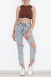Zincir Detaylı Crop Bady Kahve - 11550.1567. - 2