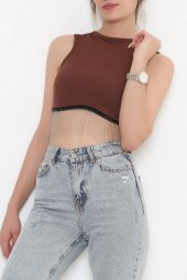 Zincir Detaylı Crop Bady Kahve - 11550.1567. - 4