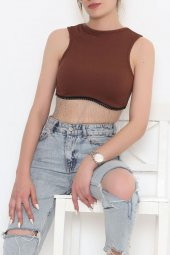 Zincir Detaylı Crop Bady Kahve - 11550.1567. - 9