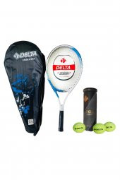 Delta Unique 26 İnç Tek Parça Tenis Raketi + Çantası + Vakumlu Tüpte 3 Adet Tenis Maç Topu Seti - 1