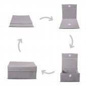 CUTY HOME EV TEKSTİL GRİ ÇOK AMAÇLI KUTU HURÇ-4LÜ SET - 2