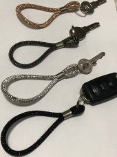 Beilys Swarovski Taşlı Işıl Işıl Parlayan Gümüş Gri Anahtarlık Araba Ev Anahtarlığı - 2