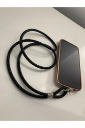 Swarovski Taşlı Siyah Boyun Telefon Askısı - 3