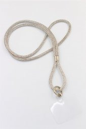 Swarovski Taşlı Gümüş Uzun Telefon Boyun Askısı (75 Cm) - 3