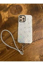 Caseworldtr Swarovski Taşlı Janjanlı Gümüş Telefon Bilek Askısı - 1