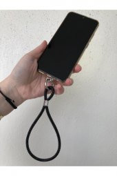 Taşlı Tekefon Askısı Siyah - 1