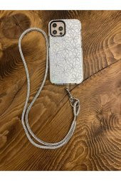 Caseworldtr Swarovski Taşlı Janjanlı Gümüş Telefon Boyun Askısı - 1