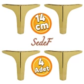 Sedef Lüks Mobilya Kanepe Sehpa Tv Ünitesi Koltuk Ayağı 14 Cm Gold Ayakları 4 Adet - 1