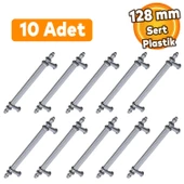 Polavit 128 Mm Gri (SERT PLASTİK) Mobilya Çekmece Mutfak Dolap Dolabı Kulpu Kulbu Kulpları (10 ADET) - 1
