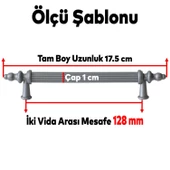 Polavit 128 Mm Gri (SERT PLASTİK) Mobilya Çekmece Mutfak Dolap Dolabı Kulpu Kulbu Kulpları (10 ADET) - 2