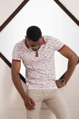 Polo Yaka Dynamıc Fit Baskı Desenli Çıt Çıt Detaylı Kısa Kol Erkek Yazlık T-shirt - 3