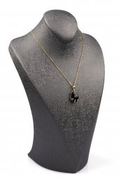 Obsidyen Doğal Taş Gold Renkli Kolye thumbnail 2