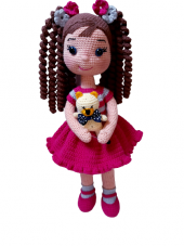Oyuncaklı Çiçek Bebek Amigurumi Organik Oyuncak - 1