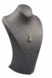 Prehnite Doğal Taş Gold Renkli Kolye thumbnail 2