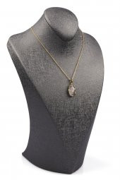 Akik Doğal Taş Gold Renkli Kolye thumbnail 2