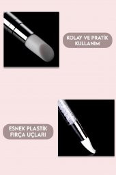 Tırnak Süsleme Nail Art 5li Fırça Seti Renkli Taşlı - 5