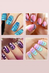 Tırnak Süsleme Nail Art 5li Fırça Seti Renkli Taşlı - 9